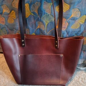 Portland Leather Large Tote "Cognac" NWOT